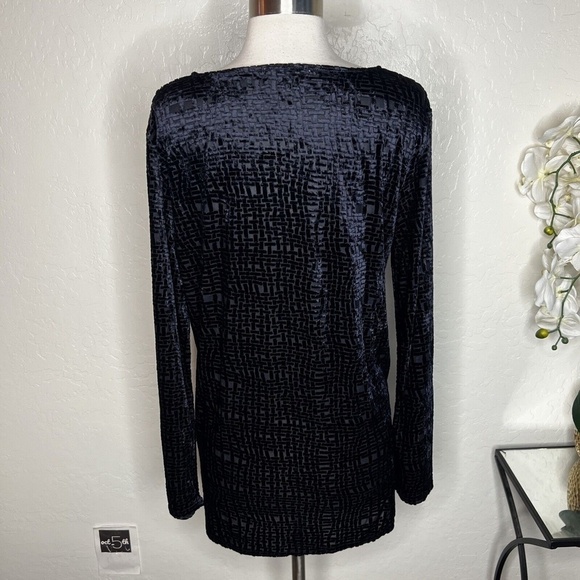 Vintage Halston Intimates Long Sleeve Velvet Mesh Dress Womens M - Picture 3 of 10